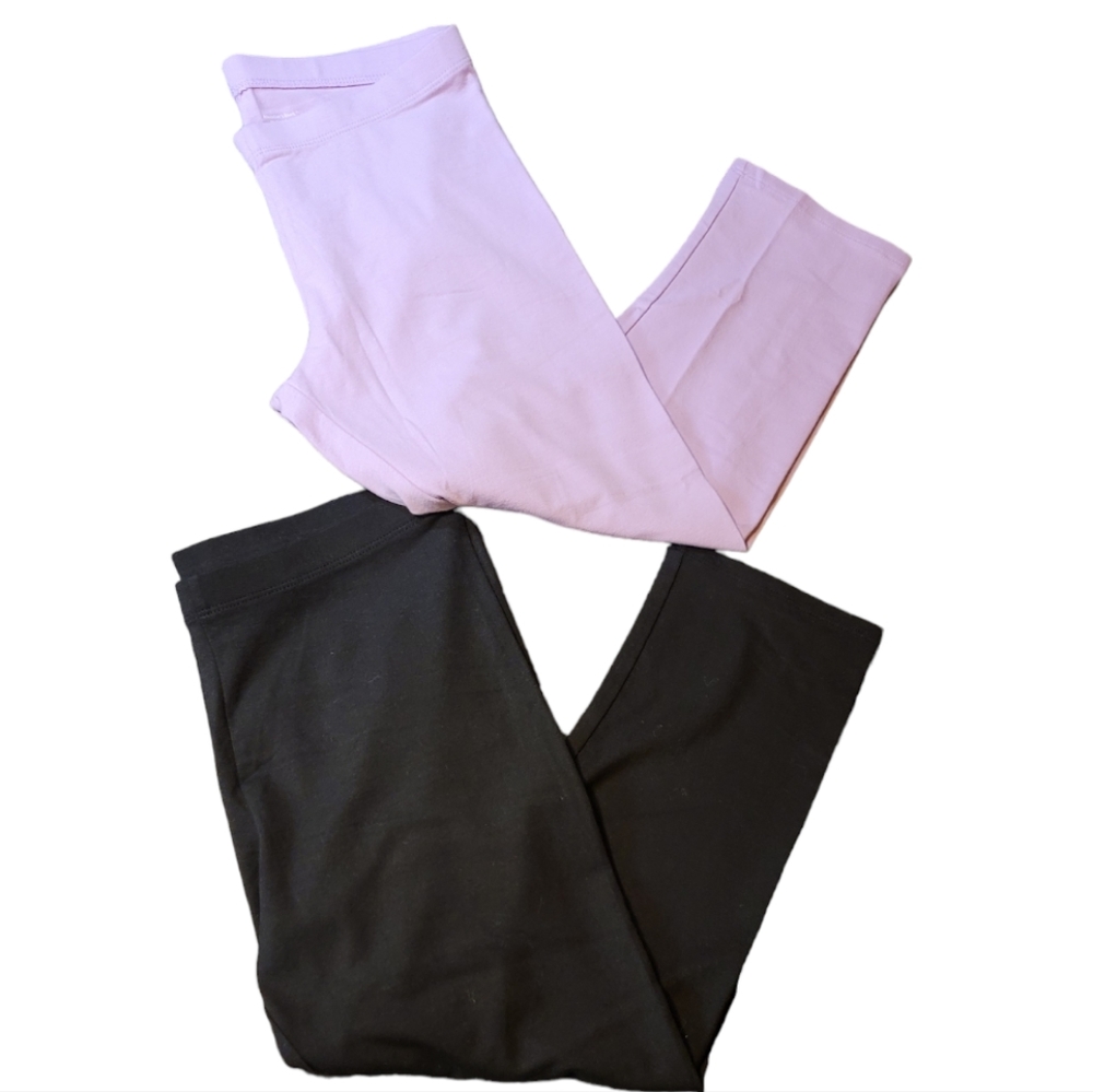 Member's Mark Black and Lavender Girl's Capri Legging 2 Pack Set, Size 14/16